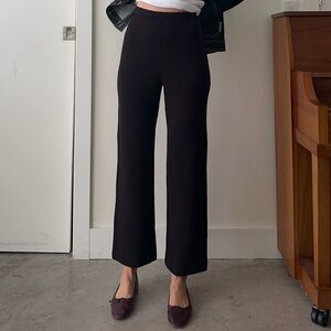 St. John Santana wool-blend knit pant chocolate brown